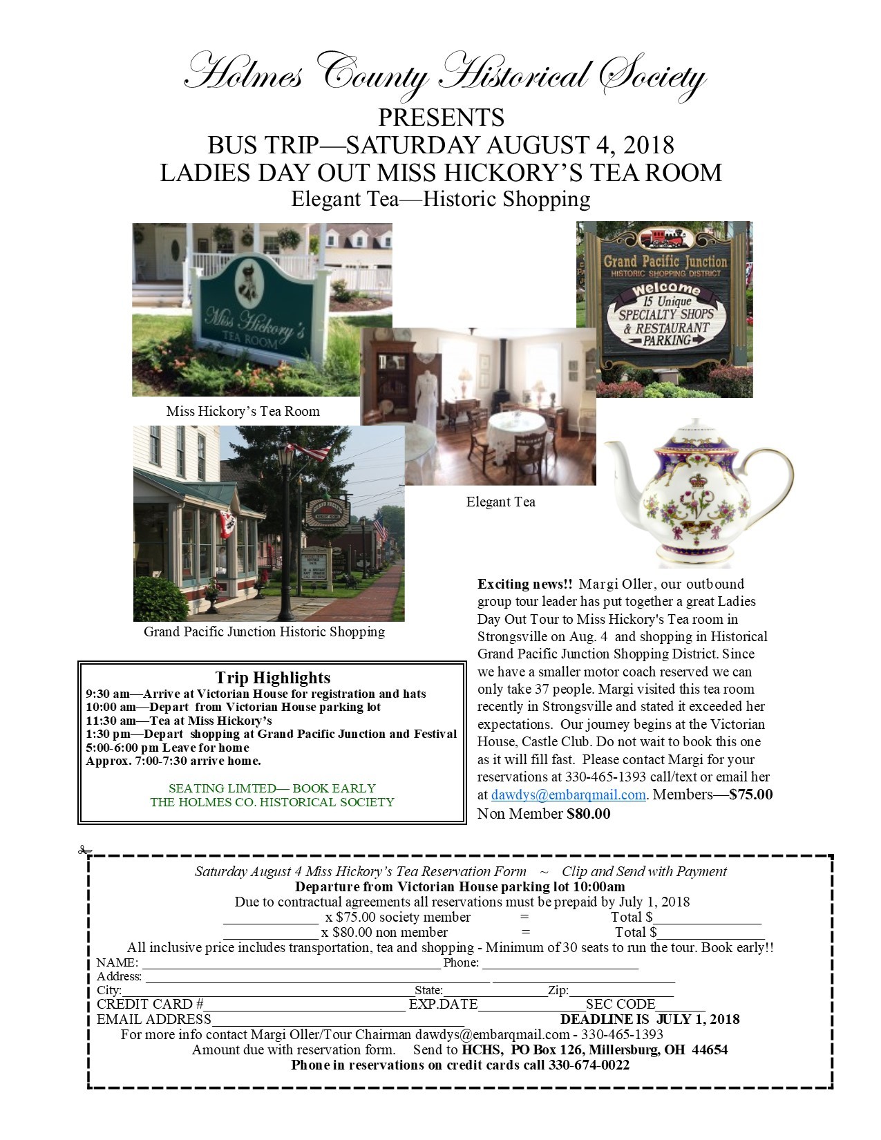 LADIES DAY OUT - MISS HICKORY'S TEA TOUR