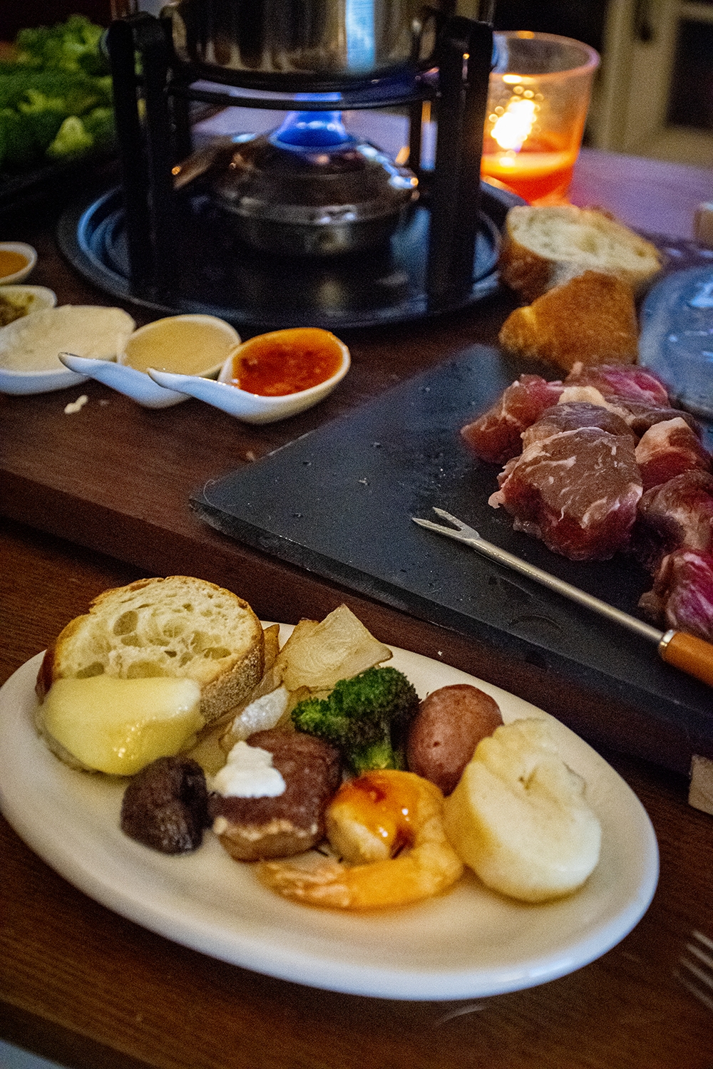 fondue night at home