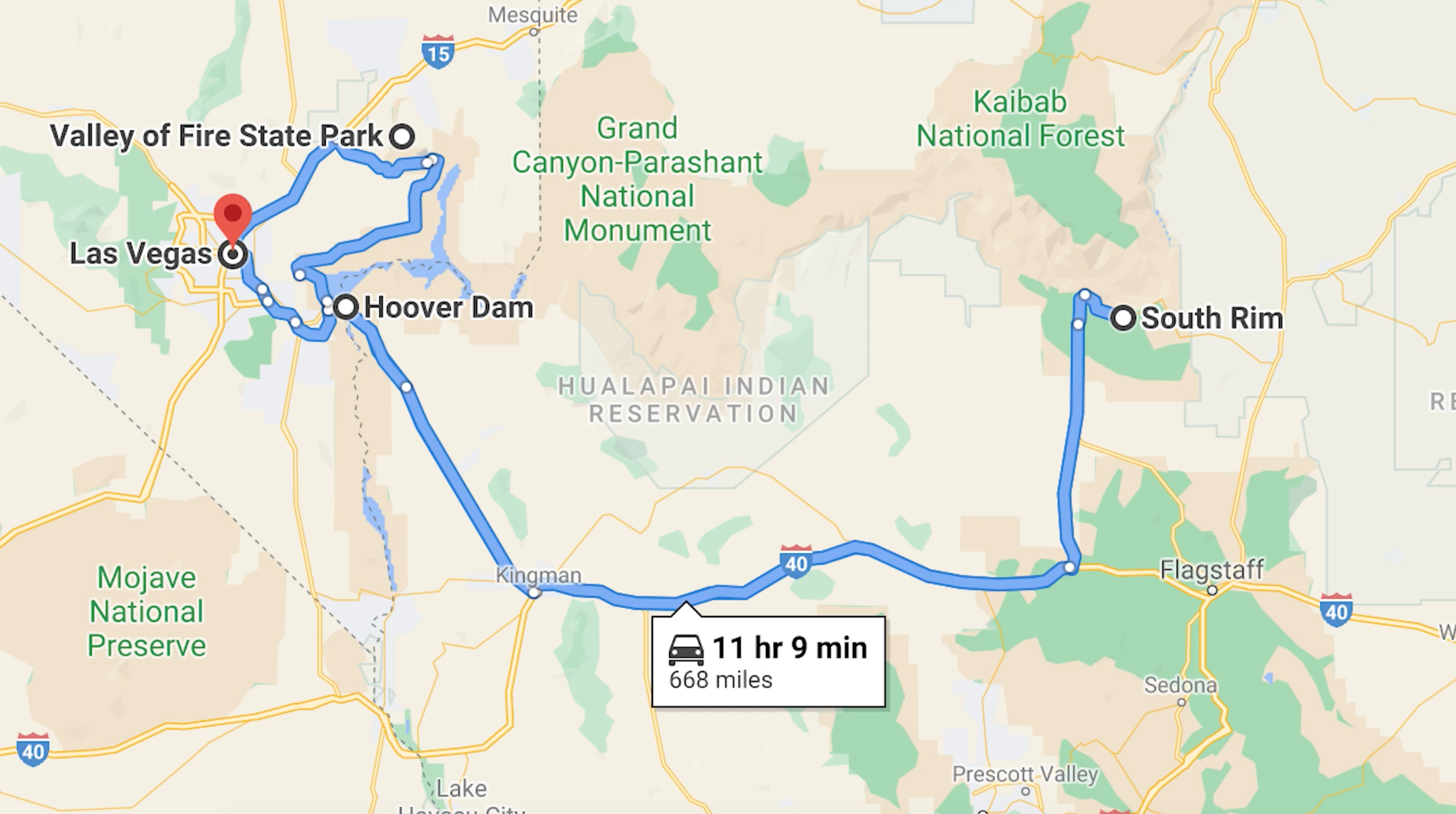 grand canyon to valley of fire