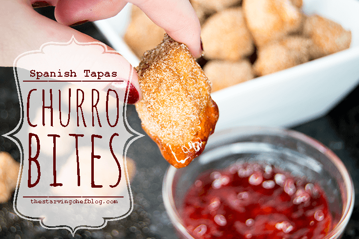 Churro Bites with Strawberry Sauce
