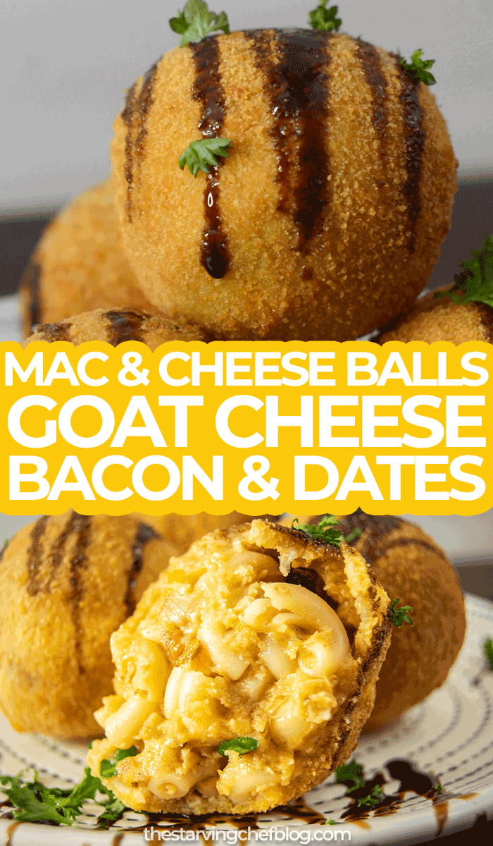 Mac & Cheese Bites with Goat Cheese, Bacon & Dates
