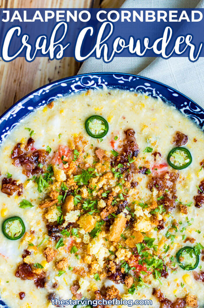 Crab Corn Chowder with Candied Bacon